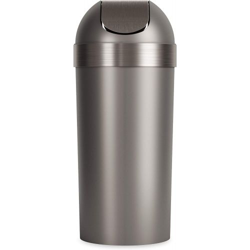  Umbra Venti Swing-Top 16.5-Gallon Kitchen Trash Large, 35-inch Tall Garbage Can for Indoor, Outdoor or Commercial Use, Pewter