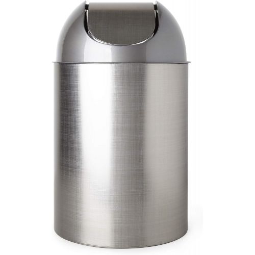  Umbra Mezzo Swing-Top Waste Can, 2.5-Gallon (9 L), Brushed Nickel/Silver