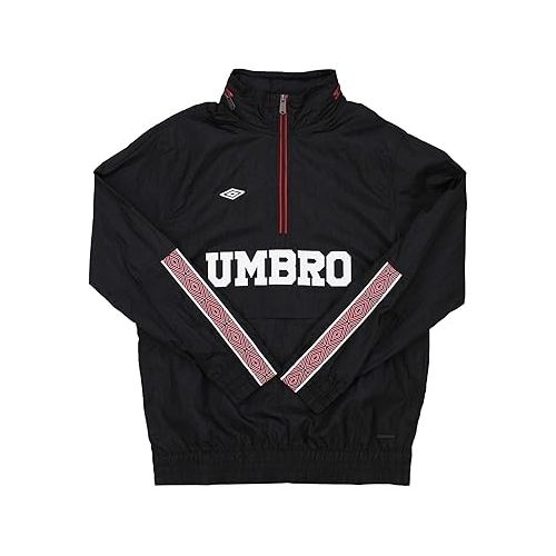  Umbro Men's In Goal Pullover Jacket, Black/Vermillion