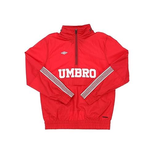  Umbro Men's In Goal Pullover Jacket, Vermillion/Black