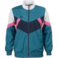 Umbro Men's Full Zip Retro Wind Jacket, Teal/Navy