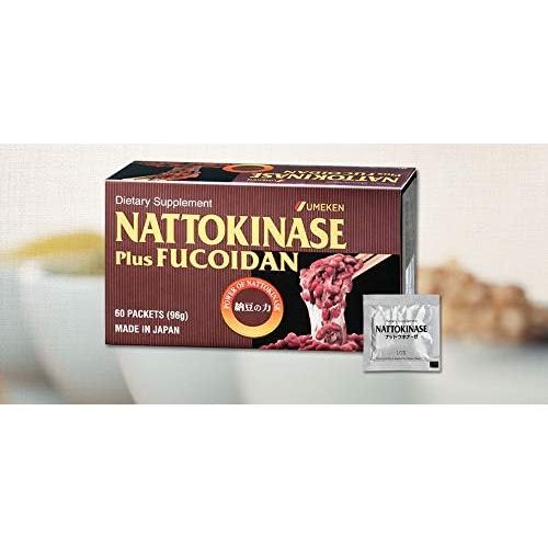  Umeken Nattokinase Plus Fucoidan - 2300FU Natto, 87mg of Fucoidan. Packets, Ball Form. 2 month supply. Made in Japan.