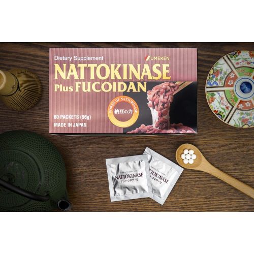  Umeken Nattokinase Plus Fucoidan - 2300FU Natto, 87mg of Fucoidan. Packets, Ball Form. 2 month supply. Made in Japan.