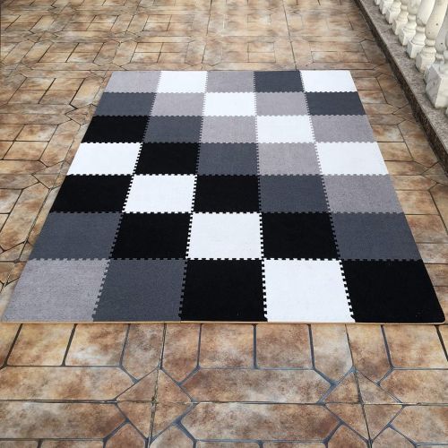  [아마존베스트]UMI. by Amazon 30 cm x 30 cm Foam Floor Mats, Short Interlocking Floor Mats, Set of 9