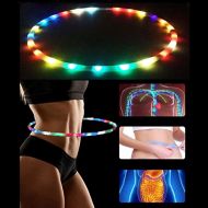 Umiwe LED Hula Hoop Battery Powered and Collapsable Portable Hula Hoops - 36 Inch 23 Color Strobing and Changing LED Lights - Light Up Hula Hoops