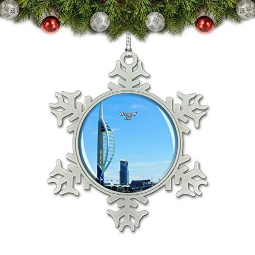  Umsufa UK England Gosport Spinnaker Tower Christmas Ornament Tree Decoration Crystal Metal Souvenir Gift