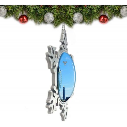  Umsufa UK England Gosport Spinnaker Tower Christmas Ornament Tree Decoration Crystal Metal Souvenir Gift