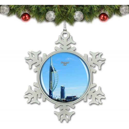  Umsufa UK England Gosport Spinnaker Tower Christmas Ornament Tree Decoration Crystal Metal Souvenir Gift