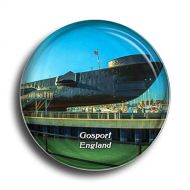 Umsufa Fridge Magnet UK England Gosport Royal Navy Submarine Museum Glass Magnets for Refrigerator Souvenirs Cute Crystal Magnet Decor for Whiteboard Office Home Gift