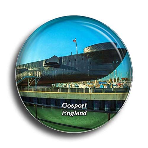  Umsufa Fridge Magnet UK England Gosport Royal Navy Submarine Museum Glass Magnets for Refrigerator Souvenirs Cute Crystal Magnet Decor for Whiteboard Office Home Gift