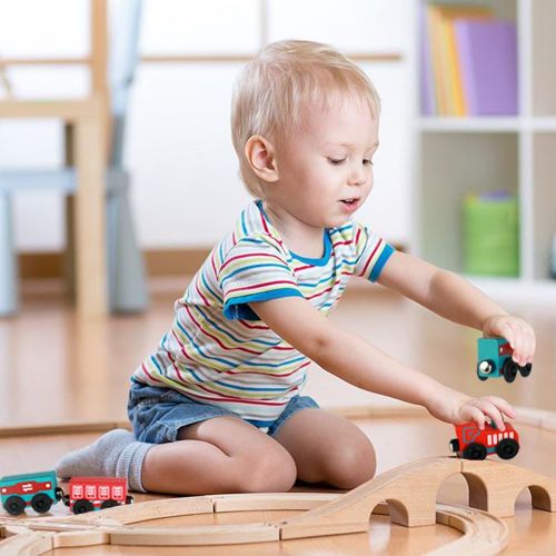  Umu umu Magnetic Train Set Track with 4 Pcs