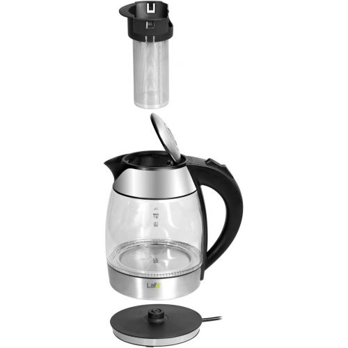  Unbekannt LED Kettle 1.8Litre Glass Kettle with tea maker Stainless Steel 2200Watt CEG006