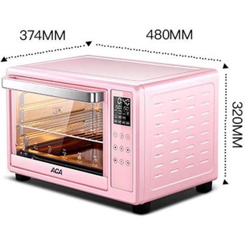  Unbekannt 30L Mini-Toaster-Ofen, 3 Decker-Backoefen mit Kruemelschublade, Grillplatte und Deckel, Brater, Easy Bake-Ofen fuer Kinder, Edelstahl, Pink