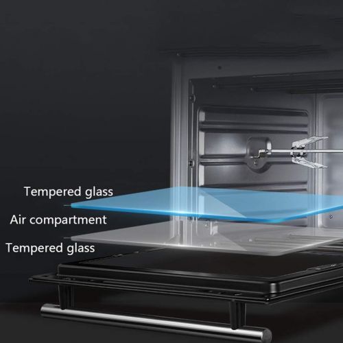  Unbekannt Toastoefen backen Broil-Funktion, 40L-Digitalofen mit Umluft, elektrischer Ofen aluminisierter Liner Schwarz mit Auflaufform, Broil-Rack