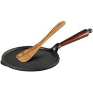 Unbekannt Skeppshult Pfannkuchenpfanne 0031T, Ø 23 cm, mit Holzgriff, inkl. Olivenholz-Wender