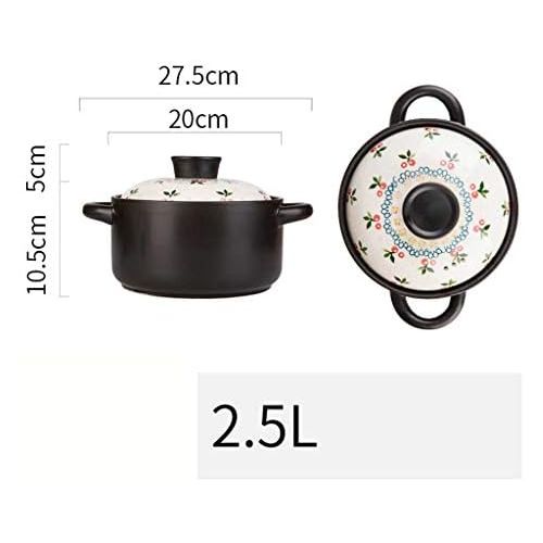  Unbekannt LINGZHIGAN Keramik Auflauf Eintopf Topf Suppentopf Haushalts Gas Casserole Pot Kleine Stein Topf (Kapazitat : 2.5L)