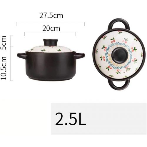  Unbekannt LINGZHIGAN Keramik Auflauf Eintopf Topf Suppentopf Haushalts Gas Casserole Pot Kleine Stein Topf (Kapazitat : 2.5L)