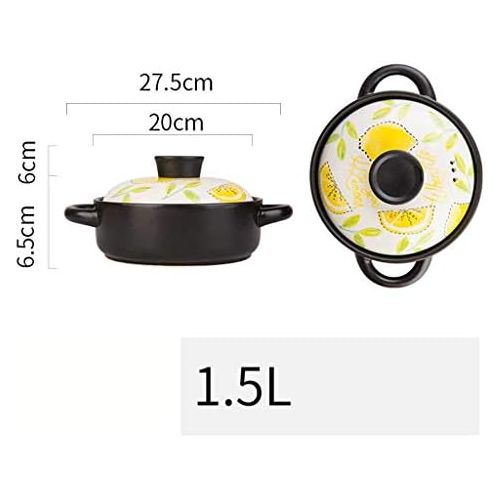  Unbekannt LINGZHIGAN Keramik Auflauf Eintopf Topf Suppentopf Haushalts Gas Casserole Pot Kleine Stein Topf (groesse : 1.5L)