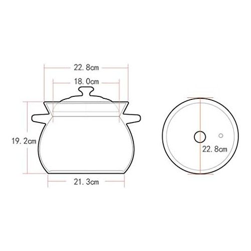  Unbekannt LINGZHIGAN Auflauf Hochtemperatur Feuer Casserole Keramik Regenwurm Topf Gesundheit Suppe Topf Brei Eintopf Topf Stein Topf Grosse Kapazitat 5,5L (Farbe : B)