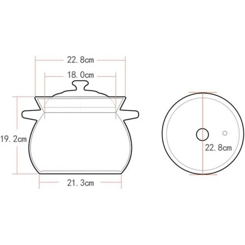  Unbekannt LINGZHIGAN Auflauf Hochtemperatur Feuer Casserole Keramik Regenwurm Topf Gesundheit Suppe Topf Brei Eintopf Topf Stein Topf Grosse Kapazitat 5,5L (Farbe : B)