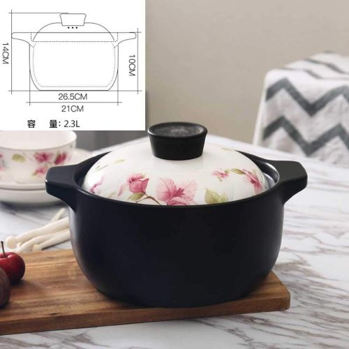  Unbekannt LINGZHIGAN Keramik Haushalt Grosse Auflauf Hochtemperaturbestandige Grosse Kapazitat Suppe Pot Stew Topf Stein Topf (Kapazitat : 2.3L)