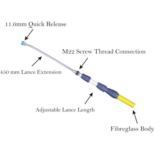  Unbekannt Teleskopstange zum Hochdruckreinigen, ausziehbar, 0,9 cm