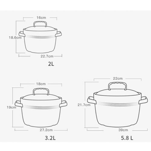  Unbekannt LINGZHIGAN Keramische Suppe Casserole Induktionskocher Spezielle Gesundheit Kocher Suppe Topf Haushalt Stein Topf Offenes Feuer Fuer Gas Casserole (Kapazitat : 5.8L, Farbe