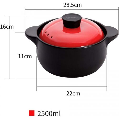  Unbekannt LINGZHIGAN Keramik Kocher Kleine Auflauf Suppe Auflauf Haushalt Suppe Topf Hohe Temperatur Feuer Gas 2500 ML (Farbe : Red)