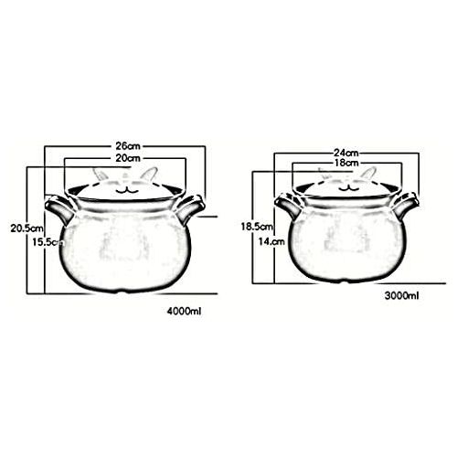  Unbekannt LINGZHIGAN Haushalt Gas Hochtemperatur Gesundheit Keramik Topf Suppe Auflauf Suppe Pot Pot Nette (Kapazitat : 3000ml, Farbe : D)