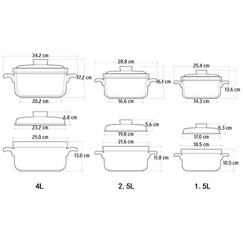  Unbekannt LINGZHIGAN Hochtemperatur-Keramik-Auflauf-Eintopf-Topf-Feuer Claypot-Brei-Topf-Eintopf-Topf mit Suppe-Kasserolle 1.5L (Farbe : A)