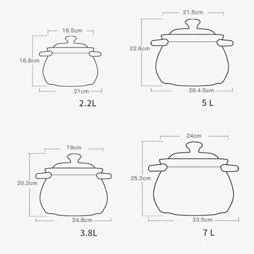  Unbekannt LINGZHIGAN Haushalt Keramik Lehm Casserole Stew Topf Suppe Temperatur Hohe Kapazitat Kleine Stein Topf Brei Feuer (Kapazitat : 3.8L, Farbe : Green)