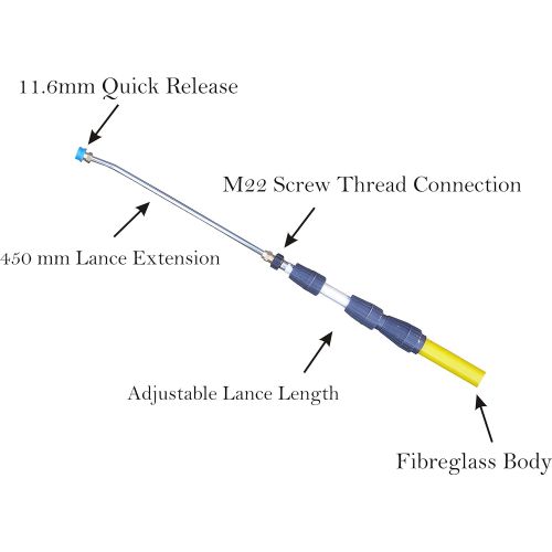  Unbekannt Teleskopstange zum Hochdruckreinigen, ausziehbar, 1,27 cm, inkl. gratis Waschduese