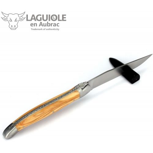  Unbekannt Laguiole en Aubrac PORTE6BU - 6 Edle Messerbankchen aus dunkler Bueffelhornspitze