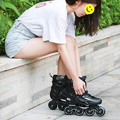  Unbekannt Liang Inline-Skates, Rollerskates fuer Erwachsene, einreihig fuer Profis, Manner und Frauen fuer Kinder, fuer Anfanger (Farbe : Schwarz, groesse : 39EU/7 US/6 UK/24.5cm JP)