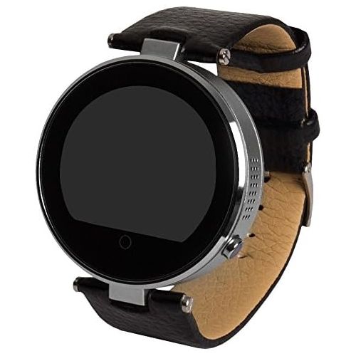  Unbekannt Enox RSW55 Smartwatch Bluetooth 4.0 SILBER Rund Design Handyuhr 1,22 IPS Display kompatibel mit iOS iPhone Android Schrittzahler G-Sensor