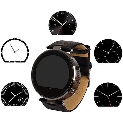  Unbekannt Enox RSW55 Smartwatch Bluetooth 4.0 SCHWARZ Rund Design Handyuhr 1,22 IPS Display kompatibel mit iOS iPhone Android Schrittzahler G-Sensor