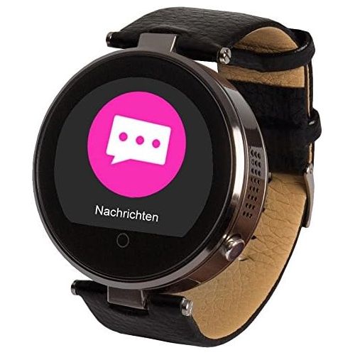  Unbekannt Enox RSW55 Smartwatch Bluetooth 4.0 SCHWARZ Rund Design Handyuhr 1,22 IPS Display kompatibel mit iOS iPhone Android Schrittzahler G-Sensor