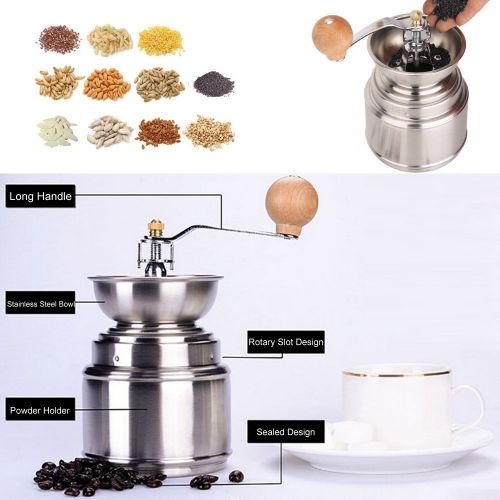  Unbekannt Tragbare manuelle Kaffeemuehle mit verstellbarem Keramik-Frasstifte Edelstahl Coffee Bean Pfeffermuehle Werkzeug