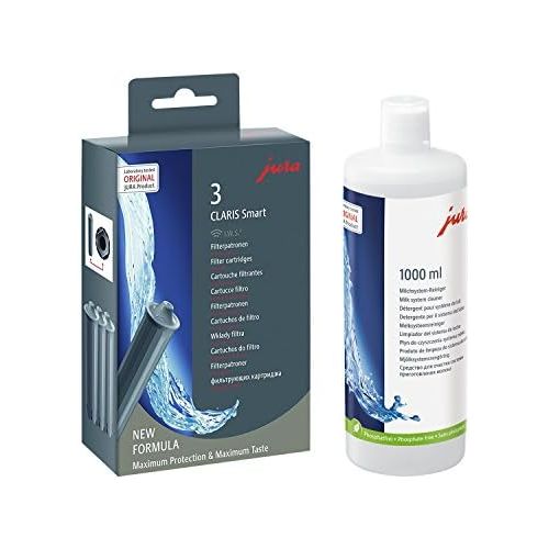  Jura 71794 + 62536 Kombi-Pack, Claris Filterpatrone Smart (3er-Pack) + 1000ml Cappuccino-Reiniger