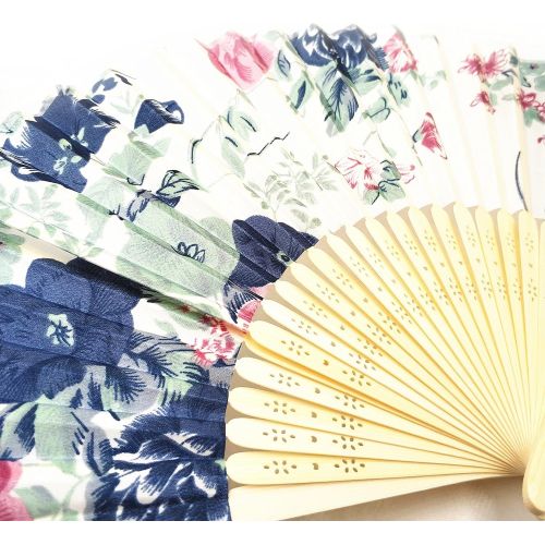  Unbekannt Soie a la Main Les Fans Superbe Painted Ventilateurs Pliable pour Femmes Filles en Bambou Cadre Avec Du Fil de Soie Couvrant Handheld Craft Style Chinois Fan Cadeau Avec Motif Fleu