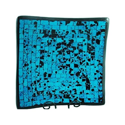  Marke: Unbekannt Unbekannt Deko - Schale Glasmosaik eckig tuerkis-blau schwarz 30 cm