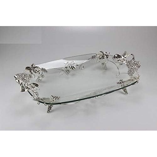  Unbekannt Glass tray Glass Bowl Bowl Dekoschale glass tray 43 x 28 x 6cm Silver New