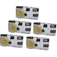 [아마존베스트]Unbekannt Wedding Camera White Rose Pack of 5 Disposable Cameras with Flash 27 Records 400 ASA
