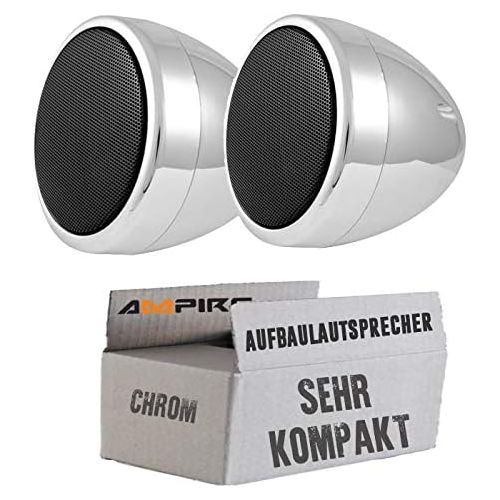  Unbekannt Ampire QX75 CHR Surface Mounted Speakers 7 cm Chrome Plated Pair