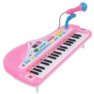 Unbrand 37 Key Electronic Keyboard Digital Display Piano Musical Toy with Mic for Children - Color Random