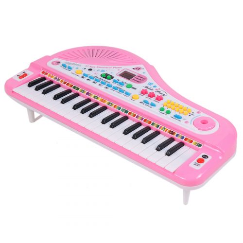  Unbrand 37 Key Electronic Keyboard Digital Display Piano Musical Toy with Mic for Children - Color Random