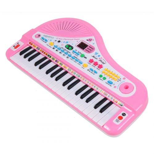  Unbrand 37 Key Electronic Keyboard Digital Display Piano Musical Toy with Mic for Children - Color Random