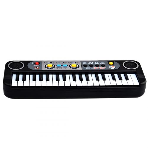  Unbrand 37 Key Small Electronic Keyboard Piano Musical Toy Mic Records for Children 3737 - Black