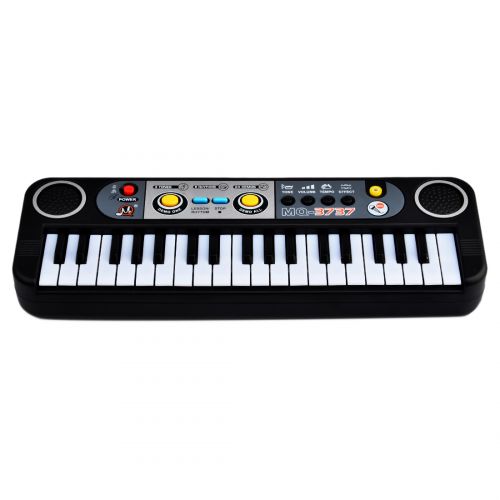  Unbrand 37 Key Small Electronic Keyboard Piano Musical Toy Mic Records for Children 3737 - Black