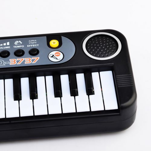  Unbrand 37 Key Small Electronic Keyboard Piano Musical Toy Mic Records for Children 3737 - Black